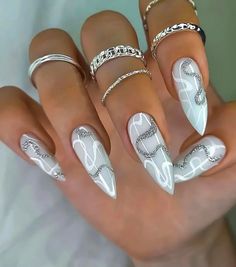 Summer Pointy Nails, Kylie Nails, Cute Simple Nails, Long Nail Designs, Nails Now, Pointed Nails, Simple Acrylic Nails, Soft Nails