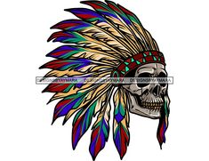 Chief Tattoo, Tattoo Logo, Indian Feathers, Cherokee Indian, Indigenous Tribes, Lost Images, Vector Cut Files, Skull Head, Vector Cut