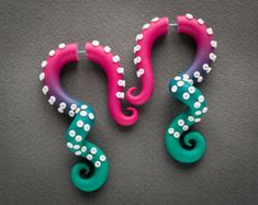 Anime Octopus, Tentacle Earrings, Earrings Disney, Octopus Pendant