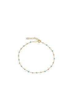 ITEM INFO nfuse your style with a touch of vibrant elegance with the 14K Gold Mint Turquoise Blue Epoxy Beads Ball Chain Linked Bracelet. This beautiful bracelet features a delicate 14K gold chain adorned with mint turquoise blue epoxy beads, creating a fresh and eye-catching contrast. The smooth epoxy beads add a modern twist to the classic gold chain, making this bracelet perfect for both casual wear and special occasions. Lightweight and comfortable, it’s ideal for layering or wearing alone a Elegant Turquoise Beaded Bracelets With Tiny Beads, Turquoise Beaded Bracelet As A Gift, Elegant Turquoise Beaded Chain Bracelet, Turquoise Bracelet With Gold Beads, Elegant Turquoise Jewelry With Tiny Beads, Elegant Turquoise Jewelry With Gold Beads, Linked Bracelet, Chain Making, Moon Studs