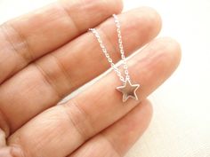 "This dainty and delicate star necklace is perfect for your everyday, birthday, best friends and someone special! * I ship in 1- 3 days in a gift box from California * Chain: Gold, Silver or Rose gold plated over brass * Star Pendant: Gold, Silver or Rose gold plated over brass, 8 mm {Custom - Extra long Chain} If you would like a longer chain (20\" to 34\"), please add this in your cart after select any necklace length. https://www.etsy.com/listing/614040250/extra-long-chaingold-silver-or-rose- Delicate Star Charm Jewelry For Gifts, Delicate Star Charm Jewelry Gift, Dainty Star Charm Jewelry Gift For Her, Dainty Star Charm Jewelry As A Gift For Her, Cute Silver Jewelry With Star Charm, Delicate Jewelry With Star Charm For Gift, Tiny Star Shaped Jewelry Gift, Minimalist Star Charm Necklaces For Gift, Tiny Star-shaped Jewelry Gift