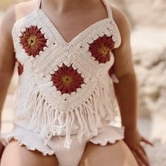 Boho Floral Fringe Top White Cotton Baby Sunflower or Daisy - Etsy Turkey Handmade White Cotton Tops, White Cotton Fringe Tops, Handmade Cotton Crochet Top For Summer, Cotton Tops With Crochet Trim For Festivals, Festival Cotton Tops With Crochet Trim, Handmade Sleeveless Cotton Top, White Fringe Crochet Top For Summer, Handmade Cotton Tops For Beach, Cotton Tops With Tassels For Vacation