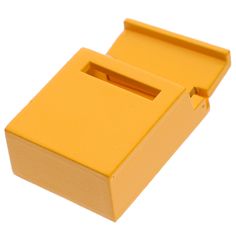 a yellow box with two compartments for pens