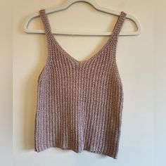 Moon & Madison Knit Tank Top Size Medium Preloved- Washed But Never Worn Casual Lavender Knit Tops, Spring Lavender Knit Tops, Lavender Knit Tops For Spring, Casual Pink V-neck Crochet Top, Casual Purple Crochet Top, Summer Purple Knitted Tops, Sleeveless Knit Top, Maroon Sweater, Red Tank Tops