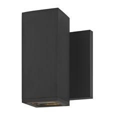 an outdoor wall light that is black