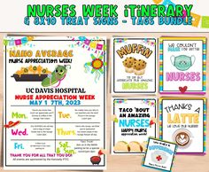 the nurse week poster is displayed with other items for nurses to use in their classroom