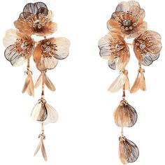 Kate Middleton Earrings, Zara Earrings, Cascading Flowers, Flower Plates, Floral Earrings, Metal Earrings