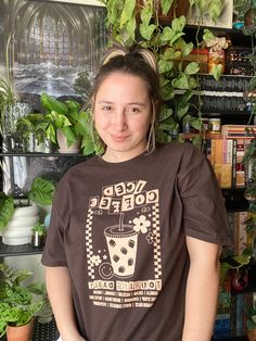 Perfect shirt for Coffee Lovers! Trendy Coffee Cotton Tops, Trendy Coffee Colored Cotton Tops, Relaxed Fit Coffee Top With Funny Print, Relaxed Fit Coffee Tops With Graphic Print, Coffee Colored Relaxed Fit Tops With Graphic Print, Coffee Colored Relaxed Fit Top With Screen Print, Coffee-colored Cotton Top With Screen Print, Coffee Color Cotton Tops For Streetwear, Coffee Cotton Top With Screen Print