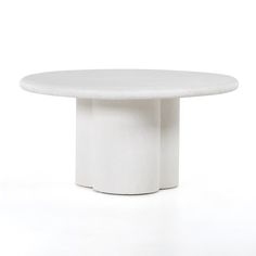 a white round table on a white background