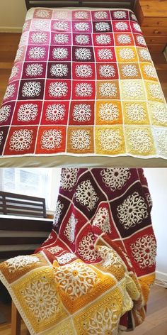 two pictures show the same quilt as they are made