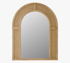 Monique Woven Rattan Arched Mirror | Pottery Barn Lint Free Cloth, Mirror Pottery Barn, Mirror Pottery, Arched Mirror, Coastal Living Room, Small Space Solutions, Woven Rattan, Pottery Barn Teen, Mirror Art