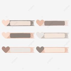 different shapes and sizes of hearts on a white background, heart, line png and psd