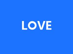 the word love on a blue background