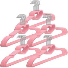 PRICES MAY VARY. Sufficient Quantity: the package includes 50 pieces of pink plastic hangers and the ample quantity can meet your use and replacement needs in daily life or you can share with your friends and family members Multi Functions: these hangers for women clothing are designed with shoulder slots on both sides to keep the clothes away from slipping, nice for halter vests, and the heart in the center can be applied for accessories such as scarves and ties 360 Degree Swivel Hook: these he Cute Hangers, Heart Hangers, Pink Hangers, Dress Room, Kids Hangers, Plastic Clothes Hangers, Suit Hangers, Plastic Clothes, Closet Decor