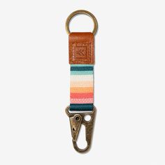 Jewel-tone striped keychain clip Thread Wallets Lanyard, Multicolor Wristlet With Card Slots For Daily Use, Leather Wallet With Key Leash For Daily Use, Multicolor Lanyards With Key Clip For Everyday Use, Multicolor Wristlet With Key Leash For Everyday, Thread Wallets, Keychain Clip, Wrist Lanyard, Lip Balm Holder