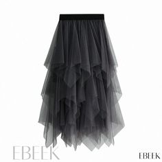 Irregular Mesh Midi Skirt with High Waist Design Tutu En Tulle, Gonna In Tulle, Mid Skirt, Tulle Midi Skirt, Skirt Y2k, Bubble Skirt, Elegante Casual, Tulle Tutu, Mesh Skirt