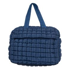 Embark on your next journey with our Navy Quilted Weekend Duffel Bag with Pass-Thru Slip. Designed for both style and practicality, this duffel bag is your ideal companion for weekend getaways or extended travels. The deep navy hue exudes sophistication, while the quilted pattern adds a touch of elegance to your travel ensemble. With its spacious interior, this duffel bag provides ample room for all your essentials, ensuring you're well-prepared for any adventure that comes your way. Equipped with a convenient pass-thru slip, this bag effortlessly attaches to your luggage handles, making transportation a breeze. Additionally, the exterior hidden shoe compartment keeps your footwear separate from your other belongings, promoting organization throughout your trip. Complete with a dedicated l Versatile Rectangular Weekender Bag For Overnight Trips, Casual Bags With Adjustable Strap For Overnight Trips, Casual Weekender Shoulder Bag For Overnight Trips, Casual Shoulder Bag For Overnight Trips With Adjustable Strap, Casual Weekender Bag For Overnight Trips, Casual Shoulder Bag With Adjustable Strap For Overnight Trips, Casual Shoulder Weekender Bag For Overnight Trips, Duffle Bag With Removable Pouch For Overnight Trips, Duffle Shoulder Bag With Removable Pouch For Overnight Trips