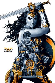 the poster for wonder woman is shown