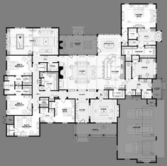 the floor plan for this luxury home is shown in black and white, with multiple levels