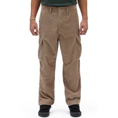 The Service Cargo Corduroy Loose Tapered Pants gives you all the style, comfort, mobility, and skateability you need to make a personal statement on and off the board. This pant is made with 8-Wale corduroy, has a loose fit through the hip and thigh, ending in a taper. It also features a Drop-V bar tack embroidery at the side seam and pockets, cargo pockets for added storage, and a branded flag label sewn into the hem of the leg opening that’s visible when cuffed. 100% Cotton fabric 8-wale cordu Personal Statement, Tapered Pants, Corduroy Pants, Snap Closure, Patch Logo, Loose Fitting, Cotton Fabric, Branding, Outfit Accessories