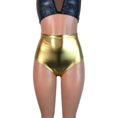 Our classic high waist hot pants with scrunch ruching detail in back to offer a "cheekier" look. These hot pants are made of stretchy metallic gold spandex and sit high on your natural waist. Wear as a bikini bathing suit bottom, panties, rave shorts, running shorts, etc. They have a built in liner and are made to be flattering to your figure. Rave Shorts, Bathing Suit Bottoms, Running Shorts, Metallic Gold, Bathing Suit, Bathing Suits, High Waist, High Waisted, Spandex