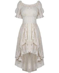 Trendy Fashion Dark In Love Long Steampunk Dress Cream Off White Lace Vintage Victorian Gothic, Summer clothing White Goth Dress, White Gothic Dress, 1900 Dress, Victorian Era Dresses, Black Dress Elegant, 1900 Fashion, Homemade Dress, Dark In Love, Steampunk Dress