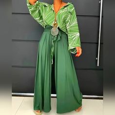 Elegant Pants With A Tie Waist & Hidden Zipper, Wide Leg And Loose Fit In A Chic Shade Of Green . L- Waist Is 33", Inseam Is 28" Xxl- Waist 38", Inseam 28" Rustic Attire For Women, Semi Formal Outfits For Women Wedding Pants, Fashion In Your 30s Plus Size, Plus Size Dress Pants Outfits, Versatile Green Pants For Day Out, Classy Plus Size Outfits Summer, High Waist Wide Leg Pleated Pants, Plus Size Wedding Guest Outfit Pants, 2024 Plus Size Fashion