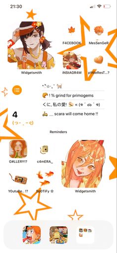 an orange and white poster with many different things on the page, including text that says i