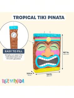 an image of a tiki pinata with instructions