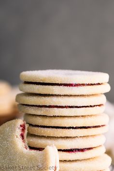 a stack of cookies sitting on top of each other