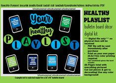 an advertisement for a health playlist featuring cell phones