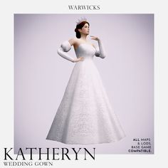 a woman in a white dress and tiara is featured on the cover of wedding gown magazine