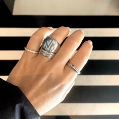 FOREVER RING SILVER which has a shiny silver finish full ring. Forever Ring, Forever Rings, Bicycle Chain, Braided Ring, Square Rings, Cross Ring, Ring Silver, Layered Necklaces, Rhodium Plated