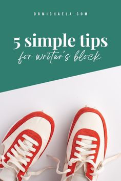 a pair of red and white shoes with the words 5 simple tips for winter's block