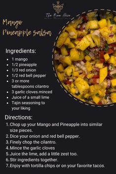 Mango Pineapple Salsa, Salsa Ingredients, Red Bell Pepper, Tortilla Chips, Cilantro, Garlic Cloves, Stuffed Bell Peppers