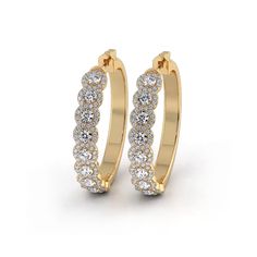 3.50 ctw. Halo Round Diamond Hoop Earrings-VIRABYANI Sparkle Jewelry, Diamond Anniversary Rings, Fine Jewelry Bracelets, Diamond Hoop Earrings, Circle Pendant, Men's Rings, Emerald Ring, Oval Diamond, Gold Platinum