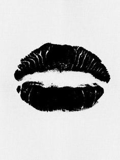 two black and white lips on a white background