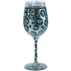 Lolita Wine Glass "Snow Leopard" Fun Wine Glasses, Wine Glass Designs, Plastic Wine Glasses, Decorated Wine Glasses, Painted Cups, Painting Glassware, Wine Bottle Opener