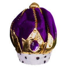 PRICES MAY VARY. BE THE KING OR QUEEN | Maybe even both. Whatever the case, our Purple Velvet Royal Crown hat looks awesome on men and women. Its silky soft material is decorated with a golden crown, multi-colored jewels, and big purple stone above the forehead. t’s tough to feel kingly if your head is cold. While it’s not designed for a trek through Antarctica, our royal hat will keep your head warm when that outdoor party goes deep into night. One size fits most. ROYAL CELEBRATION | You don’t Mardi Gras Hats, King Hat, King Costume, Purple Crown, Dancing King, Diy Crown, Royal King, Crown Hat, Mardi Gras Party