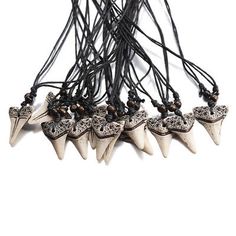 Find ideas๏ฟฝand inspiration for 12Pcs White Faux Yak Bone Imitation Shark Teeth Tooth Pendant Necklace Surf Gift, Fashion Jewelry Shark Teeth Necklace, Tiger Tooth Pendant, Silver Shark Tooth Necklace, Men’s Shark Tooth Necklace, Carved Bone Pendant, Surf Gifts, Shark Teeth, Waxed Cotton, Fashion Jewelry Necklaces