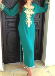 Christmas Gifts- Winter Trendy Clothing Emerald Green Caftan Kaftan - Aisha- bridesmaids gifts, beac Brides Gifts, Father Of The Bride Outfit, Caftan Dresses, Dress Pakistani, Beach Caftan, Short Tunic, Pakistani Style, Yoga Outfit, Moroccan Dress