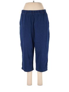 Lands' End Casual Pants Size: Medium Blue Bottoms - used. 53% Cotton, 32% Polyester, 15% Spandex, Capri, Elastic | Lands' End Casual Pants - Elastic: Blue Bottoms - Size Medium Tall Lands End, Medium Blue, Casual Pants, Womens Bottoms, Capri, Women Handbags, Spandex, Size Medium, Elastic