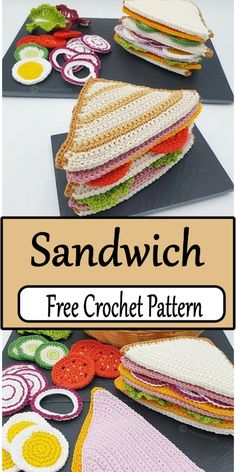 sandwich crochet pattern with text overlay