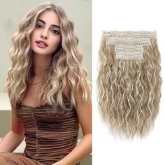 PRICES MAY VARY. ✨[ Say Goodbye to Flat Hair] Whether it's for fashion, fun, or a solution for thinning hair or medical hair loss,REECHO clip in hair extensions will transform your look from flat to voluminous, providing the sexy fullness without wait ✨ [Natural, Lightweight, Luxurious] REECHO Exclusive 100% Vegan Fiber - HYOUITSU, with a natural-looking and soft feel that perfectly mimic real human hair while permanently holding its curls. Same amount of hair yet 30% lighter than other fiber ✨ Dark Blonde With Highlights, Blonde With Highlights, Wavy Extensions, Wavy Blonde Hair, Thick Hair Extensions, Dark Blonde Highlights, Traditional Rose, Dunner Wordend Haar, Hair Extensions For Short Hair