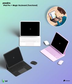 iPad Pro M4 & Magic Keyboard ( Functional ) - pacosims.com Sims 4 Cc Functional Ipad, Sims Cc Electronics, Sims 4 Cc Alexa, Sims 4 Cc Writer, Sims 4 Ipad Functional, Sims 4 Cc Apple Products, Sims4 Laptop Cc, Sims 4 Phones, Functional Objects Sims 4