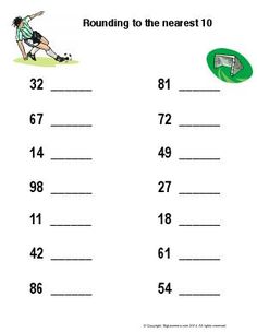 worksheet for rounding to the nearest 10