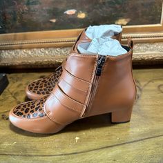 Alana Boot Booties With Leopard Animal Print & Silver Buckle So Wild! Size 12 M Leather Leopard Print Winter Boots, Volatile Shoes, Size 12 Heels, Leopard Ankle Boots, Casual Ankle-high Snake Print Boots, Brown Snake Print Ankle Boots, Boho Boots, Leather Heeled Boots, Leopard Boots 9.5