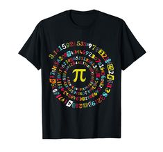 PRICES MAY VARY. Cool Pi Day 3,14 mathematical ratio 3,14159 greek letters irrational number geek nerd math mathematician algebra science symbol geometry pun school student apparel THIS IS THE CORRECT FORMAT OF PI, WE PUT RIGHT FORM OF ACTUAL DIGITS OF PI Lightweight, Classic fit, Double-needle sleeve and bottom hem Pi Shirt, Pi Math, Pi Day Shirts, Pi T Shirt, Pi Symbol, Math Geek, Happy Pi Day, Funny Math, Novelty Shirts