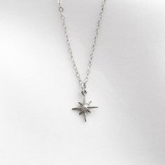 North Star Necklace | Simple & Dainty Daily Necklace, North Star Necklace, Silver Necklace Simple, Romantic Date Night, Love Knot Ring, Star Necklace Silver, Star Necklace Gold, The North Star, Tiny Charm