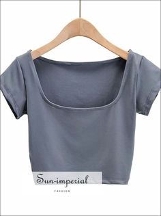 Style: Casual Origin: Mainland China Clothing Length: Short Decoration: NONE Sleeve Style: Regular Fabric Type: JERSEY Material: Polyester Material: Spandex Pattern Type: Solid Sleeve Length(cm): Short Fit: Fits smaller than usual. Please check this store's sizing info Tops Type: Tees Season: Summer Item Type: Tops Gender: WOMEN Collar: Square Collar Fit Type: skinny Size Table S : Shoulder 34cm(13.4") Bust 74-84cm(29.1"-33.1") Sleeve 9cm(3.5") Length 38cm(15") M : Shoulder 35cm(13.8") Bust 78-8 Cotton Scoop Neck Solid Color Tops, Gray Stretch Tops For Summer, Gray Plain Tops For Summer, Plain Stretch Tops For Summer, Gray Plain Summer Tops, Solid Color Cotton Crop Top, Trendy Gray Scoop Neck Top, Plain Cotton Crop Top For Summer, Fitted Plain Summer T-shirt